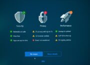 Security, privacy, and performance status with fix options.
